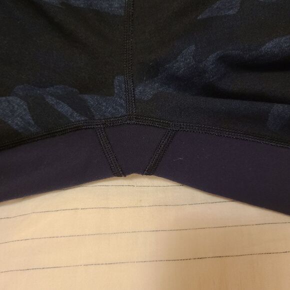 Lululemon Wunder Under Crop Blue Camo Pebble Inkwell Mixed Media Leggings - Picture 5 of 6